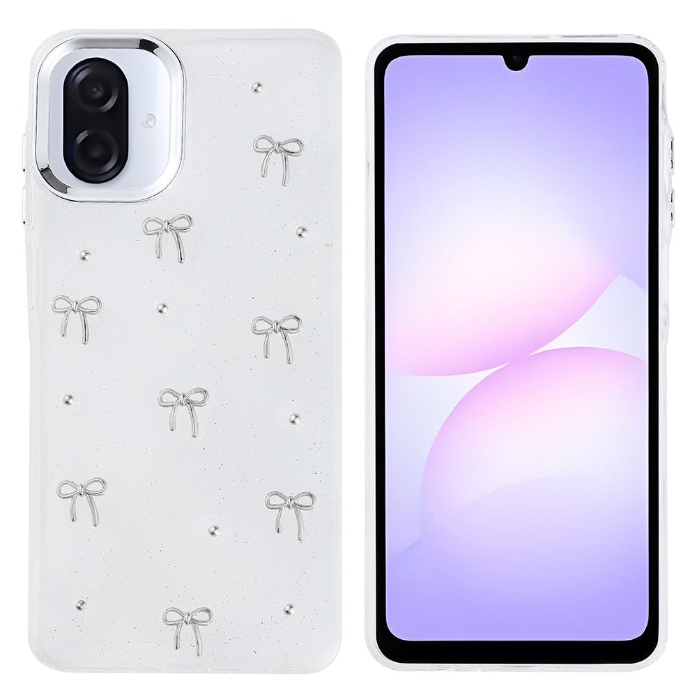 Galaxy A07 Kılıf Airbag Tasarımlı Simli Şeffaf Zore Kutup Kapak