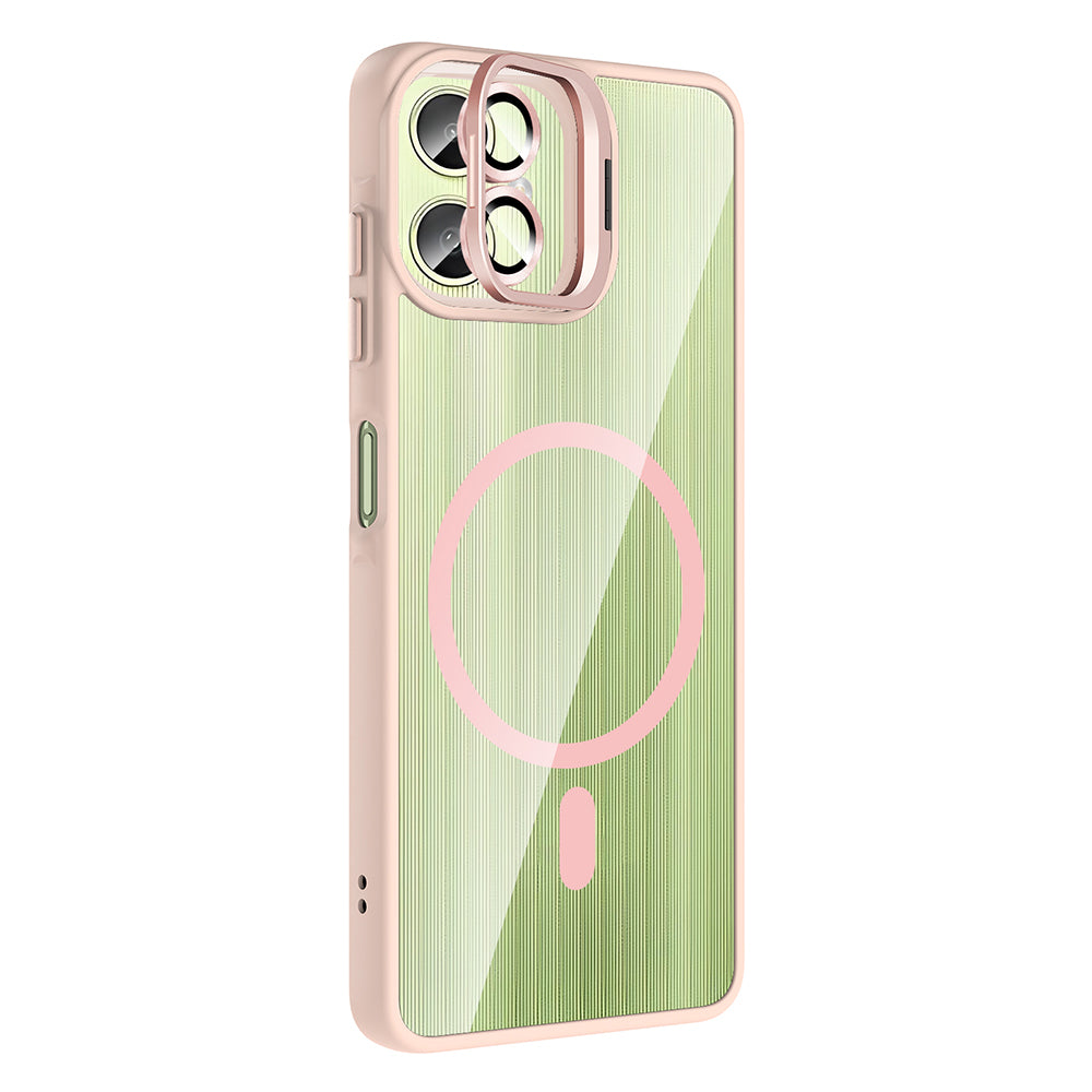 Galaxy A07 Kılıf Standlı ve Kamera Lens Hediyeli Zore Etro Kapak Lacivert