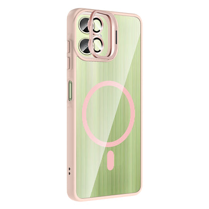 Galaxy A07 Kılıf Standlı ve Kamera Lens Hediyeli Zore Etro Kapak Pembe