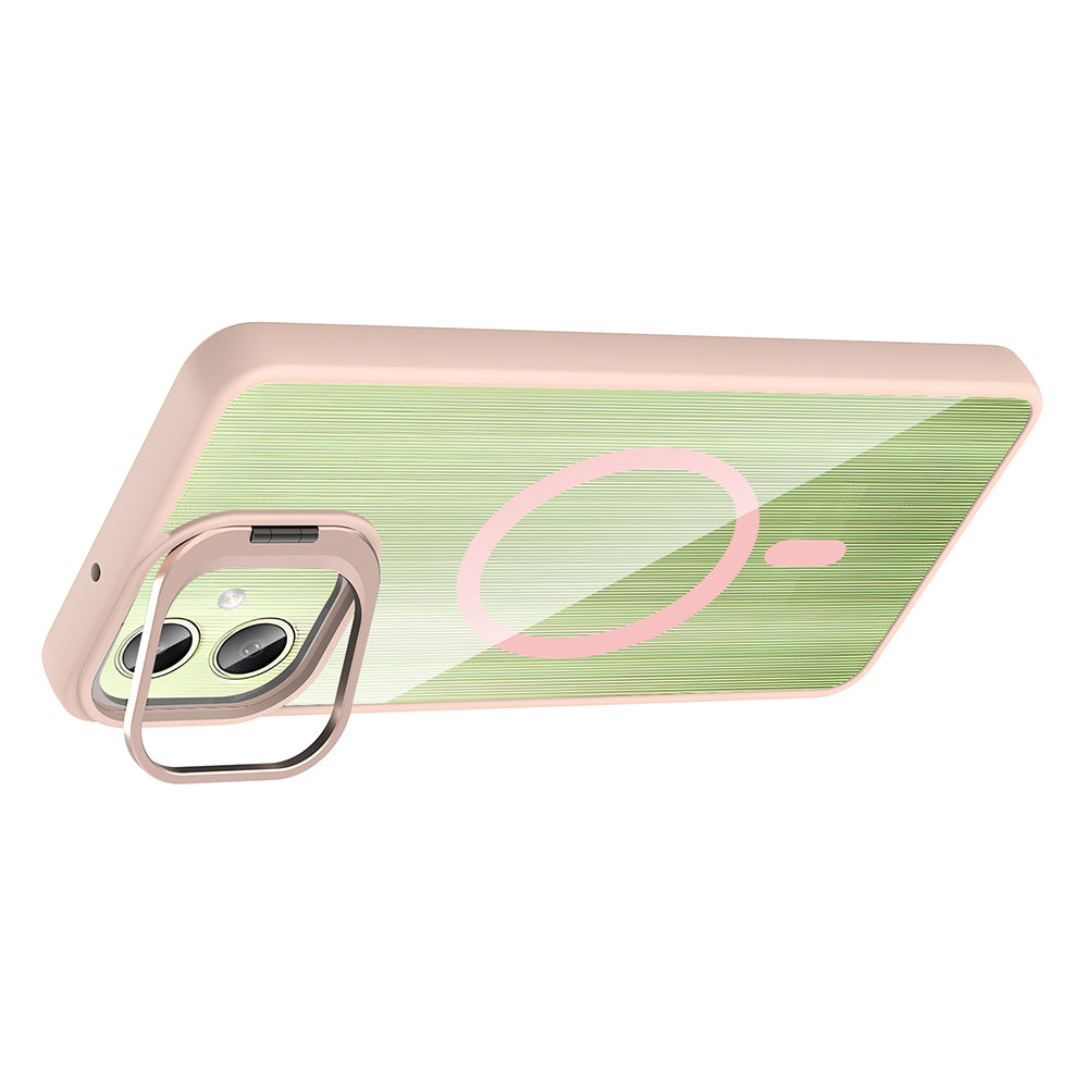 Galaxy A07 Kılıf Standlı ve Kamera Lens Hediyeli Zore Etro Kapak Pembe