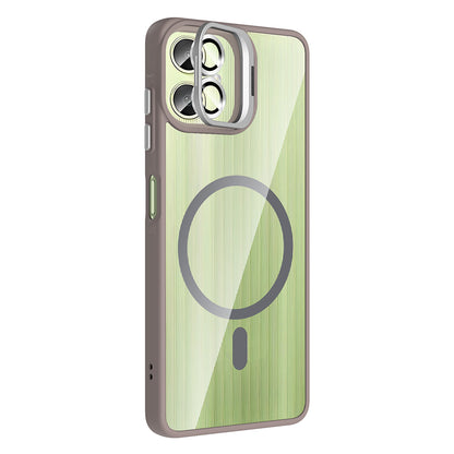 Galaxy A07 Kılıf Standlı ve Kamera Lens Hediyeli Zore Etro Kapak Pembe