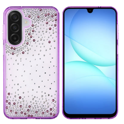 Galaxy A17 Kılıf Airbag Tasarımlı Damla Taşlı Şeffaf Zore Pera Silikon Kapak