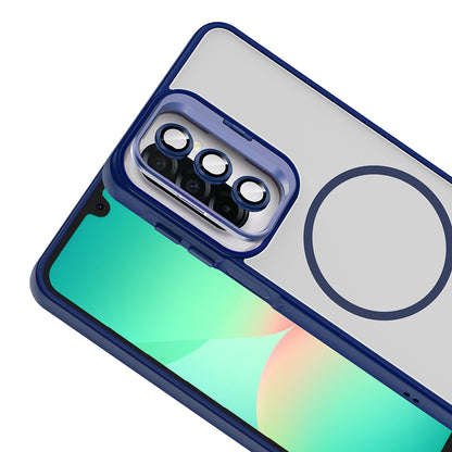 Galaxy A17 Kılıf Standlı ve Kamera Lens Hediyeli Zore Etro Kapak Lacivert