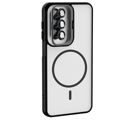 Galaxy A17 Kılıf Standlı ve Kamera Lens Hediyeli Zore Etro Kapak Derin Mor