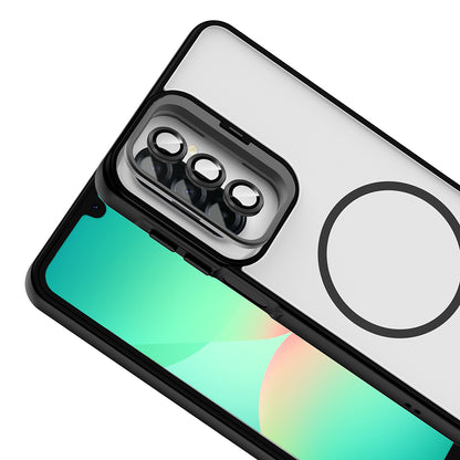 Galaxy A17 Kılıf Standlı ve Kamera Lens Hediyeli Zore Etro Kapak Gri