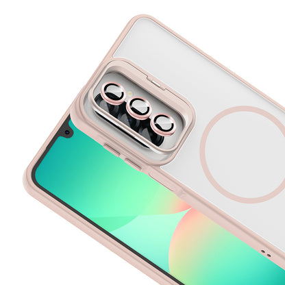 Galaxy A17 Kılıf Standlı ve Kamera Lens Hediyeli Zore Etro Kapak Gri