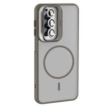 Galaxy A17 Kılıf Standlı ve Kamera Lens Hediyeli Zore Etro Kapak Siyah