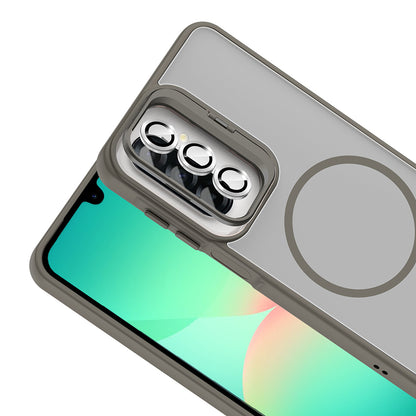 Galaxy A17 Kılıf Standlı ve Kamera Lens Hediyeli Zore Etro Kapak Lacivert