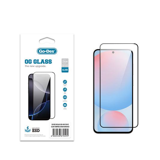 Galaxy A36 Go Des OG Glass Antistatik Temperli Cam Ekran Koruyucu Şeffaf