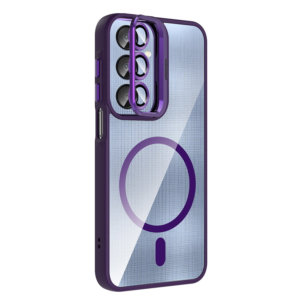 Galaxy A36 Kılıf Standlı ve Kamera Lens Hediyeli Zore Etro Kapak Desert Titanyum