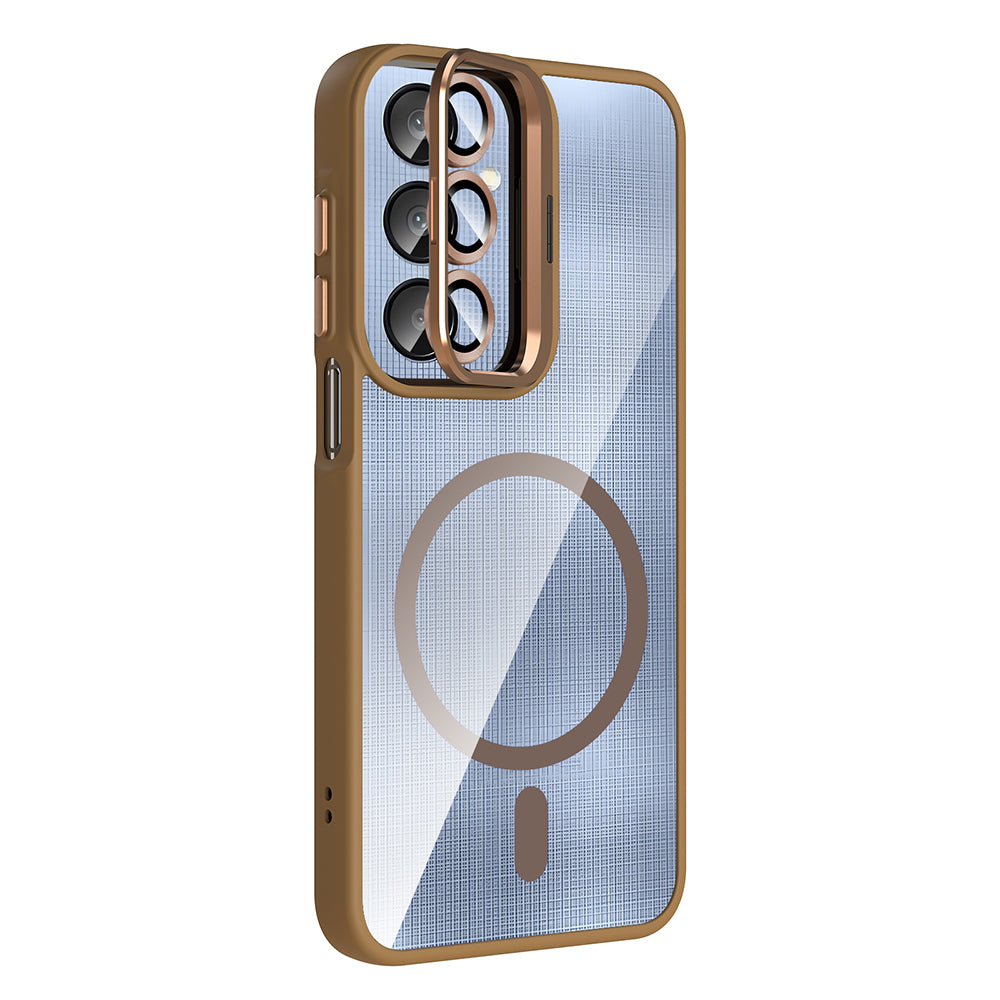 Galaxy A36 Kılıf Standlı ve Kamera Lens Hediyeli Zore Etro Kapak Lacivert