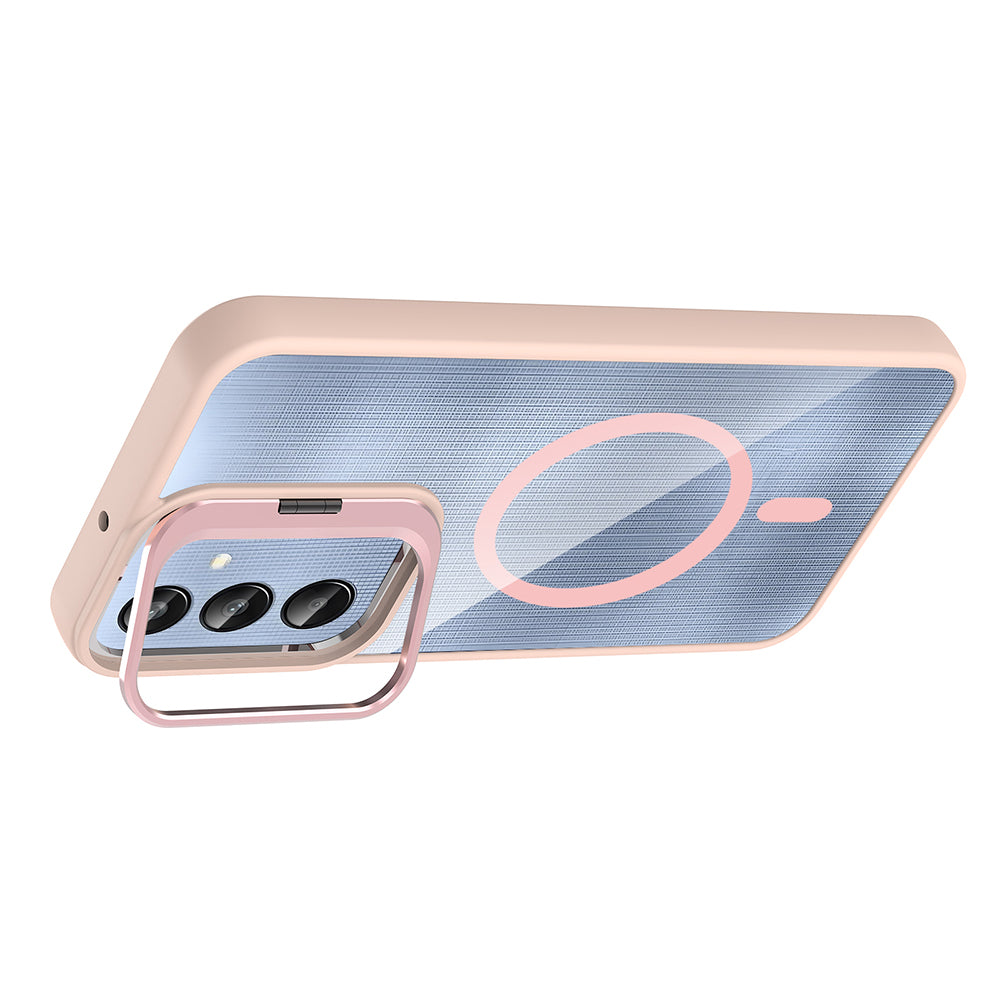 Galaxy A36 Kılıf Standlı ve Kamera Lens Hediyeli Zore Etro Kapak Lacivert