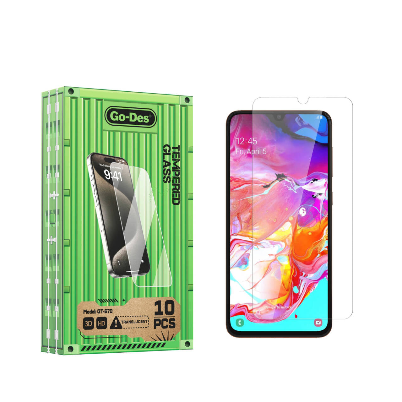Galaxy A70 Go Des Parmak İzi Bırakmayan 9H Oleofobik Bom Glass Ekran Koruyucu Renksiz