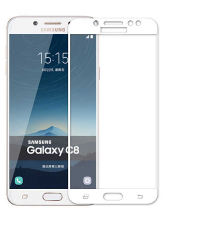 Galaxy C8 Zore Ekranı Tam Kaplayan Düz Cam Koruyucu