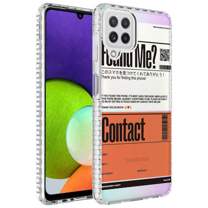 Galaxy M12 Kılıf Airbag Kenarlı Renkli Desenli Silikon Zore Elegans Kapak