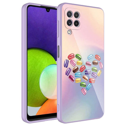 Galaxy M32 Kılıf Kamera Korumalı Desenli Sert Silikon Zore Epoksi Kapak