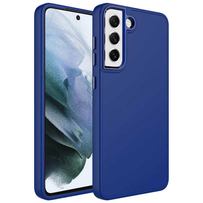 Galaxy S21 FE Kılıf Metal Çerçeve ve Buton Tasarımlı Silikon Zore Luna Kapak