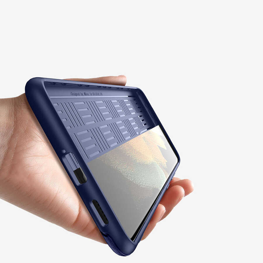 Galaxy S21 Ultra Kılıf Wiwu Sand Stone Kapak Mavi