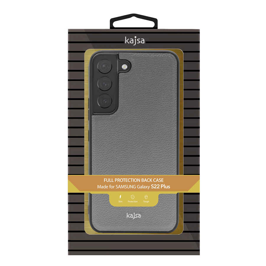 Galaxy S22 Ultra Kılıf Kajsa Luxe Collection Hakiki Deri Kapak Siyah