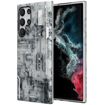 Galaxy S22 Ultra Kılıf YoungKit Technology Serisi Kapak Beyaz