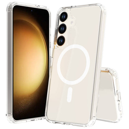 Galaxy S23 FE Kılıf M-safe Şarj Özellikli Şeffaf Sert PC Zore Embos Kapak Renksiz