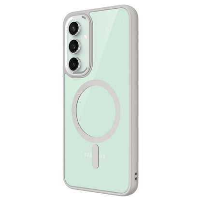 Galaxy S23 FE Kılıf Wireless Şarj Özellikli Zore Krom M-safe Silikon Kapak Gri