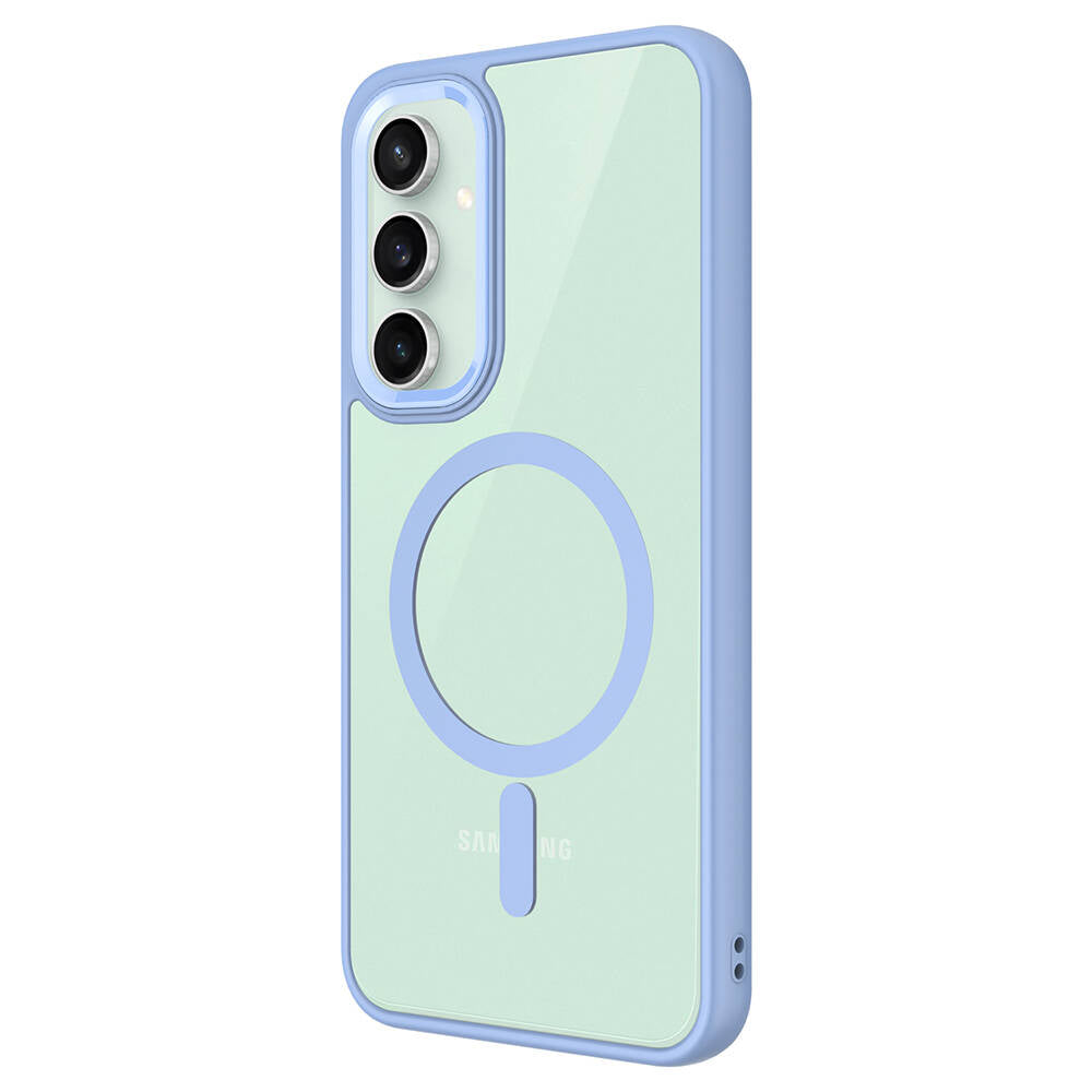 Galaxy S23 FE Kılıf Wireless Şarj Özellikli Zore Krom M-safe Silikon Kapak Pembe Açık