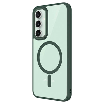 Galaxy S23 FE Kılıf Wireless Şarj Özellikli Zore Krom M-safe Silikon Kapak Gri