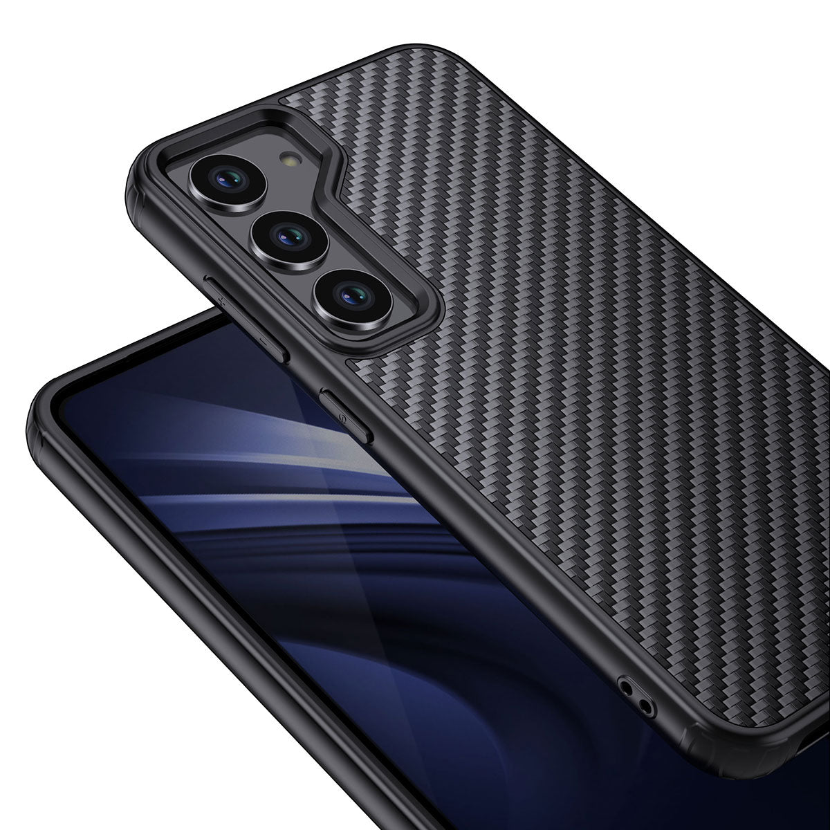 Galaxy S23 Kılıf Aramid Karbon Fiber M-safe Özellikli Wlons Radison Kapak Siyah