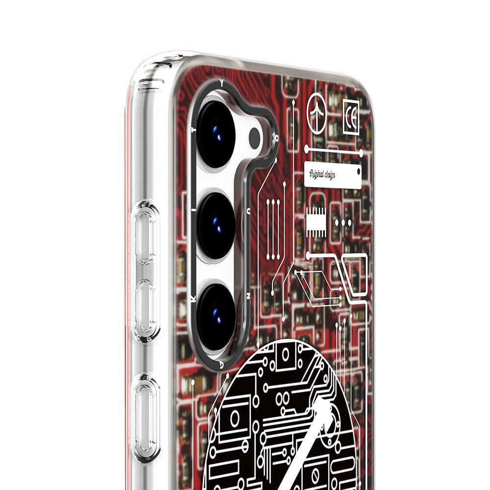 Galaxy S23 Kılıf M-safe Şarj Özellikli YoungKit Technology Serisi Kapak Kırmızı