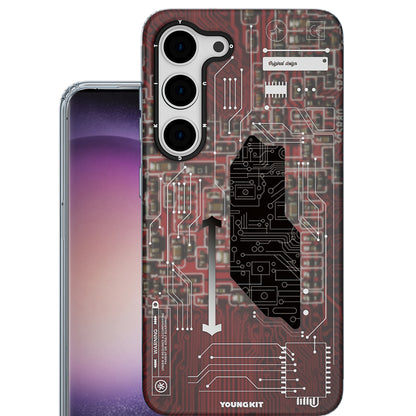 Galaxy S23 Kılıf YoungKit Technology Serisi Kapak Beyaz