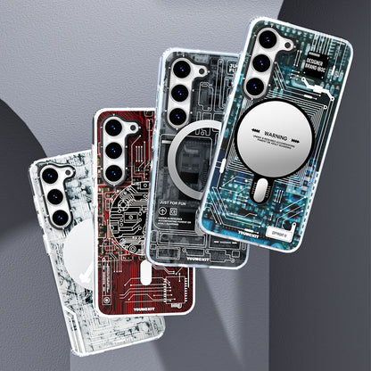 Galaxy S23 Plus Kılıf M-safe Şarj Özellikli YoungKit Technology Serisi Kapak Beyaz