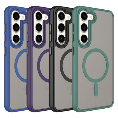 Galaxy S23 Plus Kılıf Mat Arka Yüzey Wireless Şarj Özellikli Zore Flet M-safe Kapak Derin Mor