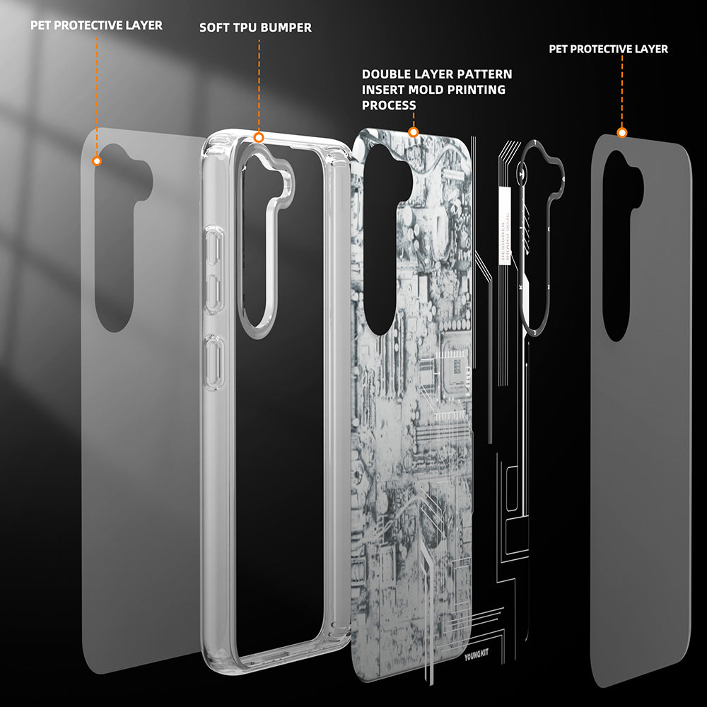Galaxy S23 Plus Kılıf YoungKit Technology Serisi Kapak Siyah