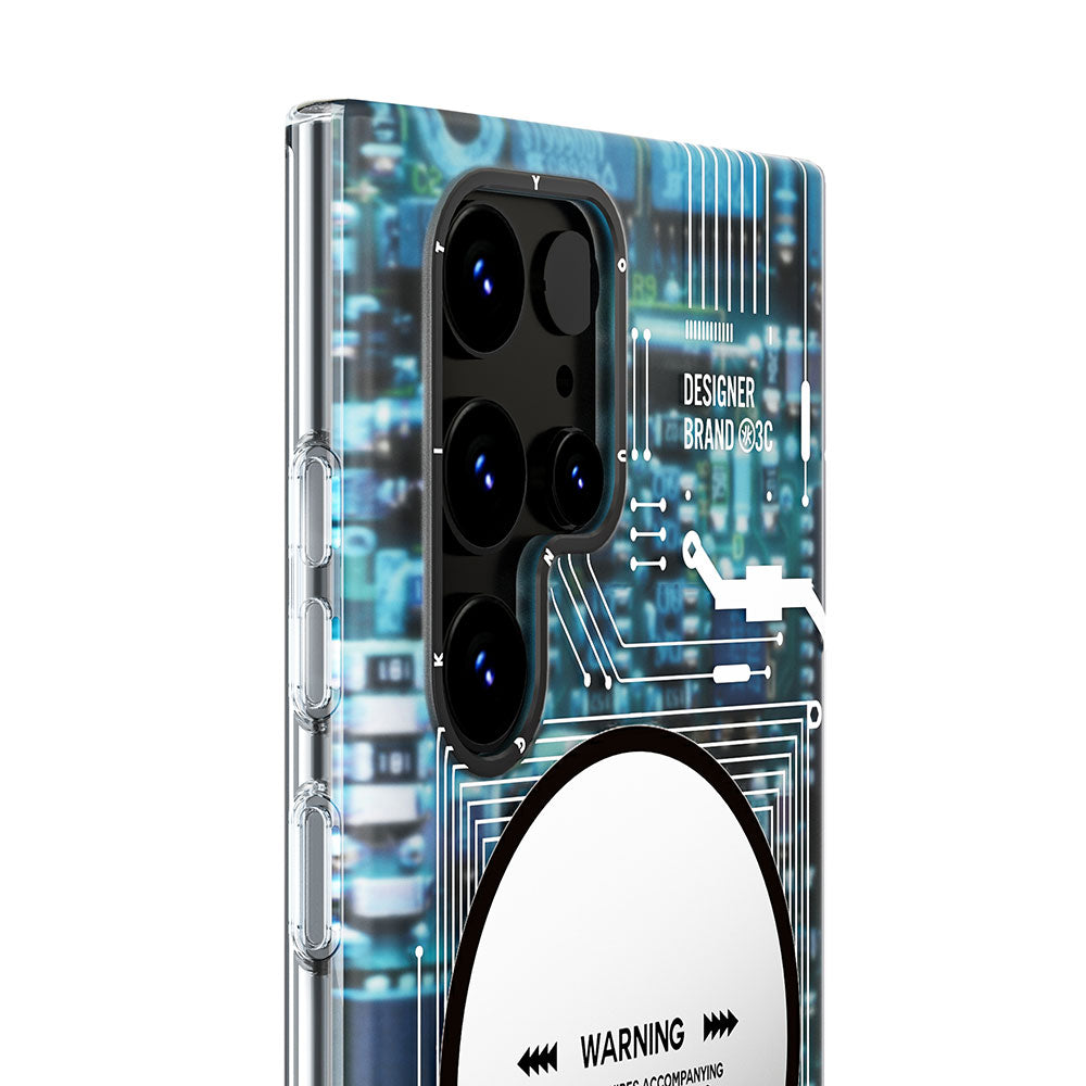 Galaxy S23 Ultra Kılıf M-safe Şarj Özellikli YoungKit Technology Serisi Kapak Siyah