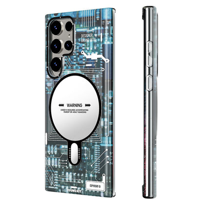 Galaxy S23 Ultra Kılıf M-safe Şarj Özellikli YoungKit Technology Serisi Kapak Siyah