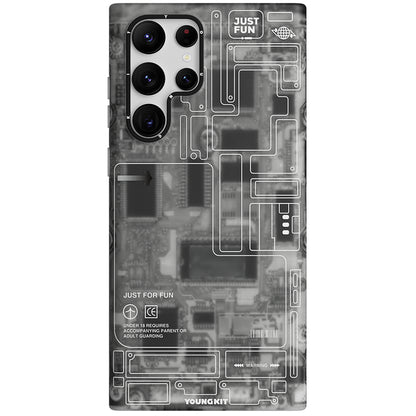 Galaxy S23 Ultra Kılıf YoungKit Technology Serisi Kapak Siyah