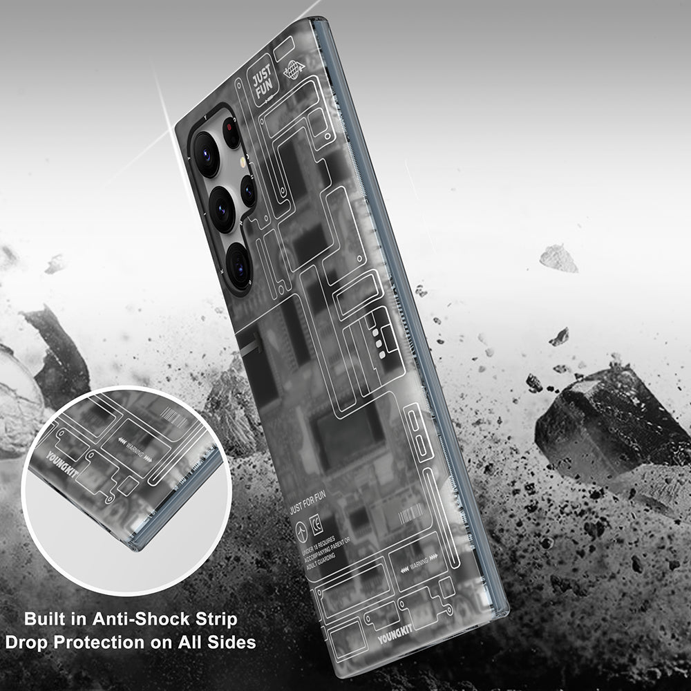 Galaxy S23 Ultra Kılıf YoungKit Technology Serisi Kapak Siyah