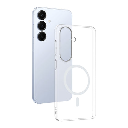 Galaxy S24 FE Kamera Korumalı M-Safe Şarj Özellikli Şeffaf Zore London Sert PC Kapak