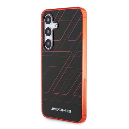 Galaxy S24 Kılıf AMG Orjinal Lisanslı Çift Katmanlı Dörtgen Desenli Kapak Siyah