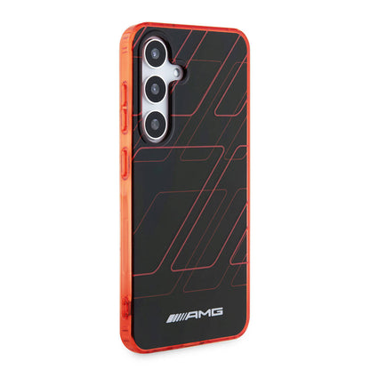 Galaxy S24 Kılıf AMG Orjinal Lisanslı Çift Katmanlı Dörtgen Desenli Kapak Siyah