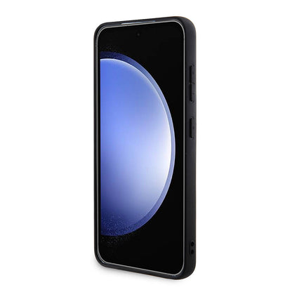 Galaxy S24 Kılıf Guess Orjinal Lisanslı PU Deri Yazı ve 4G Metal Logolu Desenli Kapak Pembe