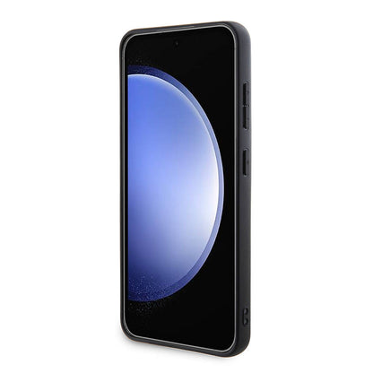 Galaxy S24 Kılıf Guess Orjinal Lisanslı PU Üçgen Logo 4G Desenli Kapak Beyaz