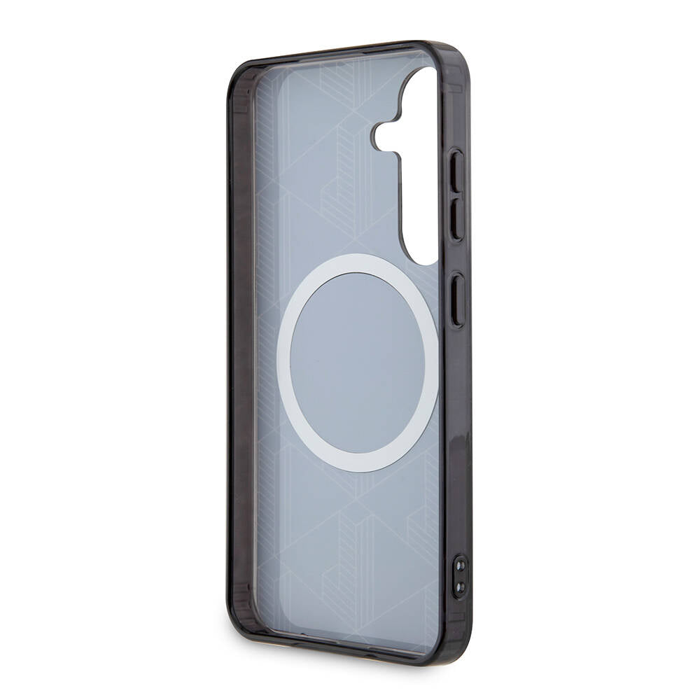 Galaxy S24 Kılıf Lacoste Orjinal Lisanslı M-safe Şarj Özellikli Çift Katmanlı Timsah Logolu Blend Monogram Kapak Haki