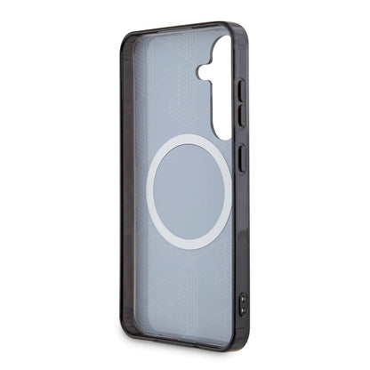 Galaxy S24 Kılıf Lacoste Orjinal Lisanslı M-safe Şarj Özellikli Çift Katmanlı Timsah Logolu Blend Monogram Kapak Haki