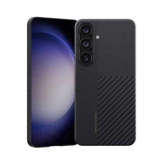 Galaxy S24 Kılıf M-safe Şarj Özellikli Karbon Fiber Benks Montage ArmorAir Kevlar Kapak Siyah