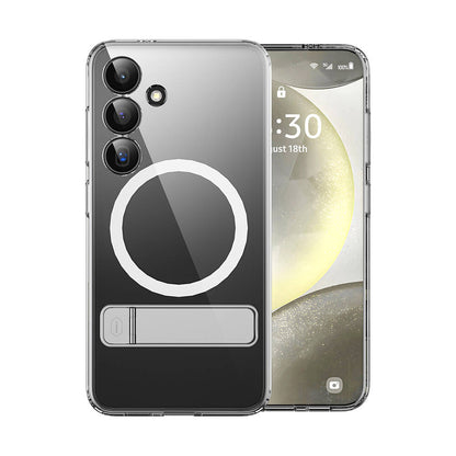 Galaxy S24 Kılıf M-safe Şarj Özellikli Kamera Korumalı Standlı Wiwu KCC-025 Aurora Serisi Kapak Şeffaf