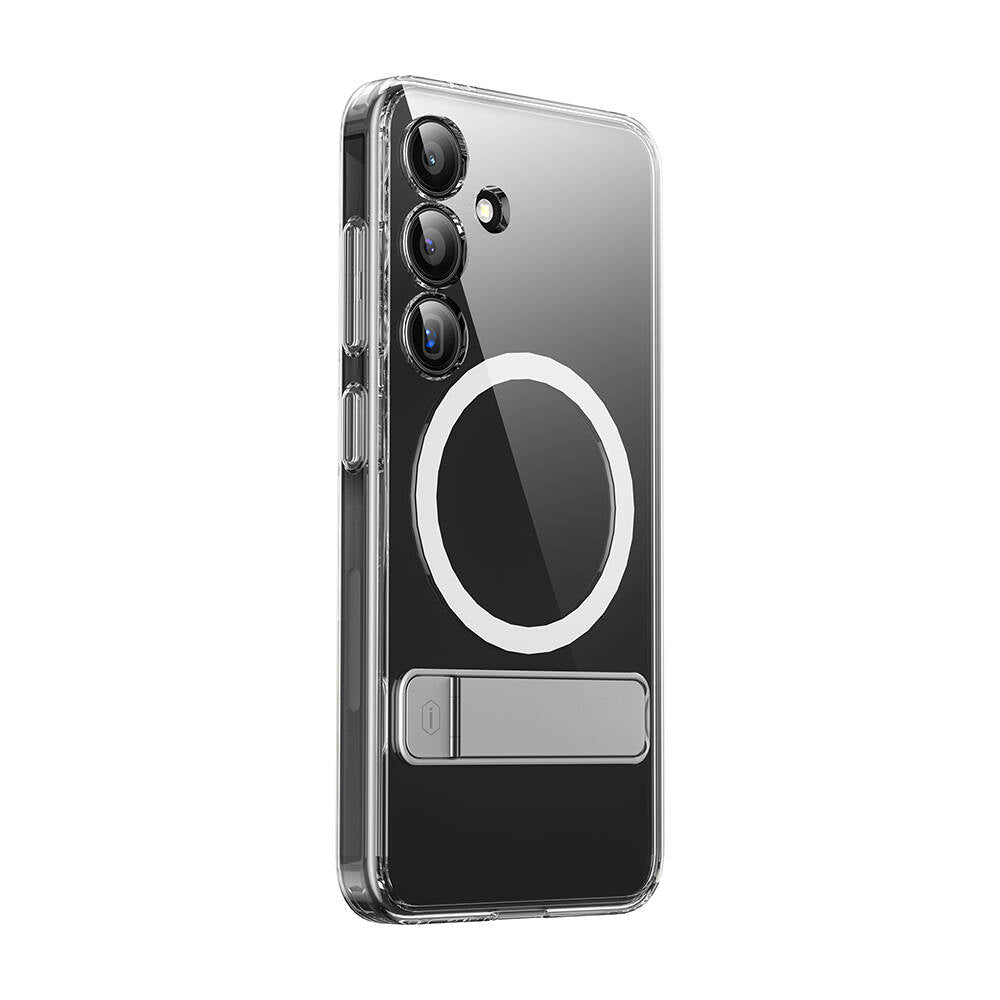 Galaxy S24 Kılıf M-safe Şarj Özellikli Kamera Korumalı Standlı Wiwu KCC-025 Aurora Serisi Kapak Şeffaf