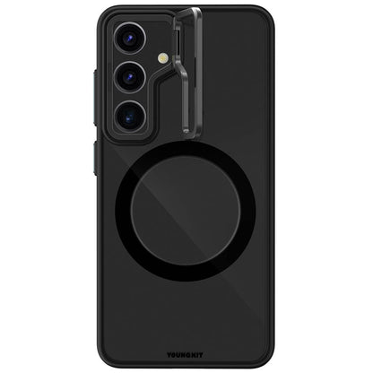 Galaxy S24 Kılıf M-safe Şarj Özellikli Sararma Önleyici Youngkit Crystal Grid Kapak Siyah