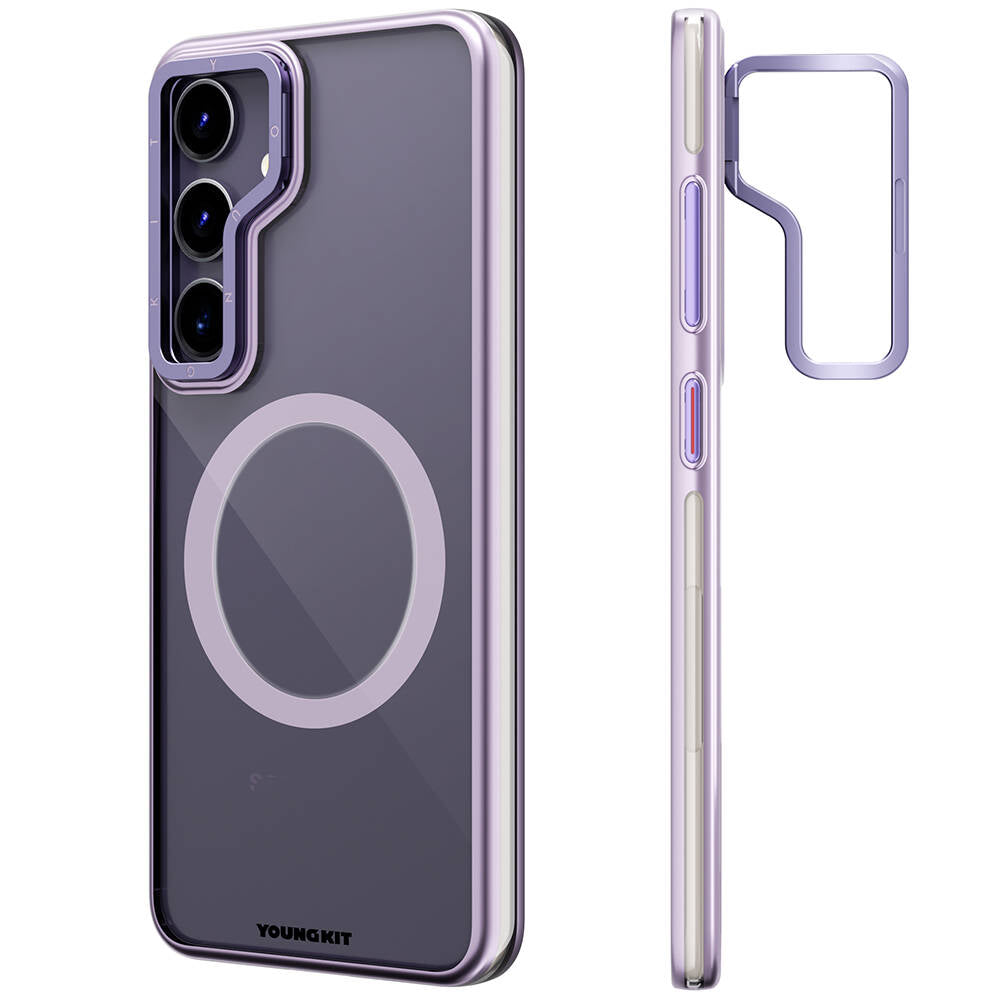 Galaxy S24 Kılıf M-safe Şarj Özellikli Sararma Önleyici Youngkit Crystal Grid Kapak Gold